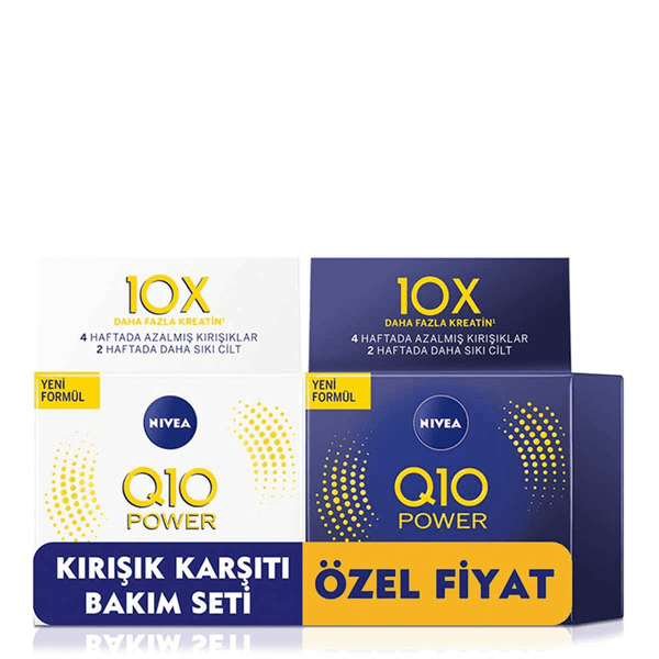 Nivea Q10 Kırışık Karşıtı 50 ml + Gece Kremi 50 ml Gündüz Bakım Kremi